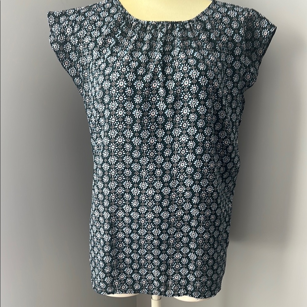 Floral Print Women's Top - Black and White
